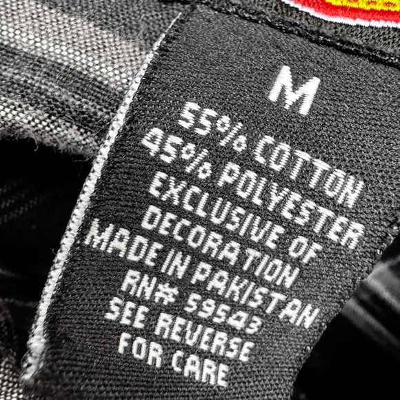 Dickies Long Sleeve Button Up Shirt Men's Size Medium Black Plaid Vintage Y2k - Picture 10 of 12